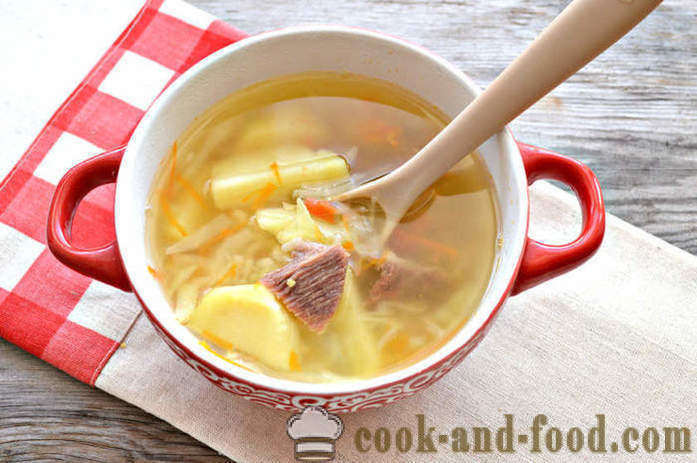 Frisk kål suppe med kød og ris - hvordan man kan tilberede kød suppe, en trin for trin opskrift fotos