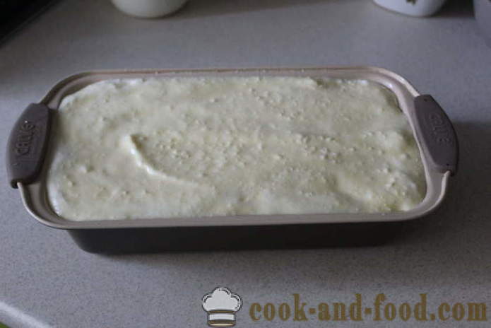 Vanilla kage med pærer og ost i forme - Hvordan til at bage en kage lavet af hytteost og pærer i hjemmet, trin for trin opskrift fotos
