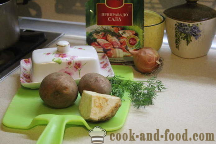 Kartofler, kartoffelmos med selleri og løg - hvordan man laver kartoffelmos med løg og selleri, en trin for trin opskrift fotos