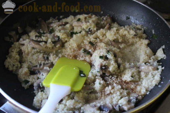 Meatless side skål af couscous - hvordan man kan tilberede couscous i en gryde, med en trin for trin opskrift fotos