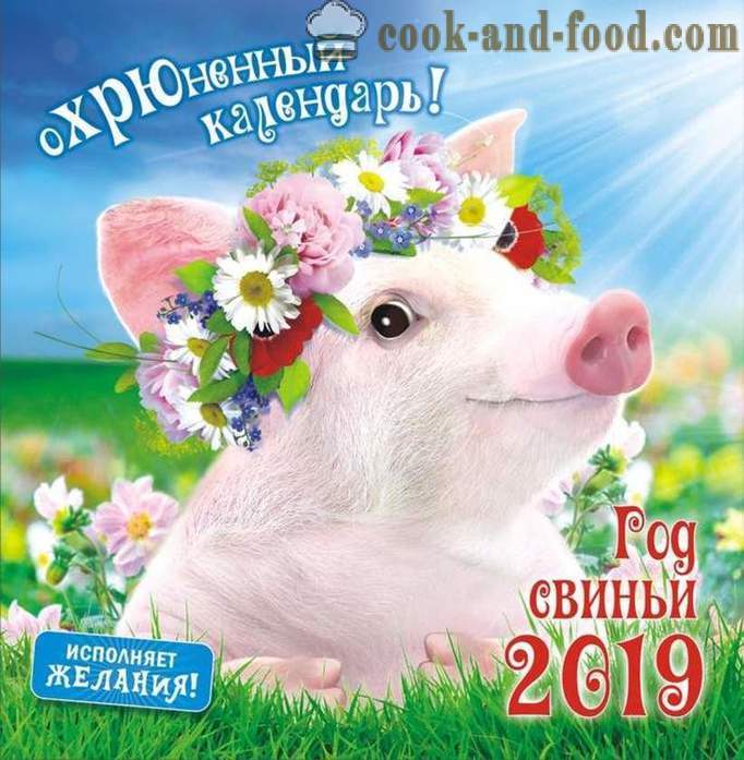 Kalender 2019 om året for den Gris med billeder - Hent gratis julekalender med svin og vildsvin