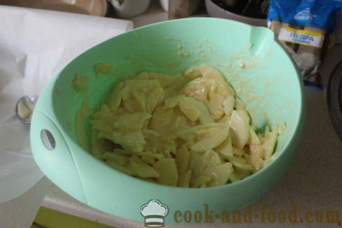 Enkel æbletærte med ingefær mælk - hvordan til at bage en æbletærte med ingefær i ovnen, med en trin for trin opskrift fotos