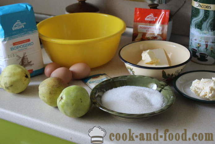 Pære tærte dej - hvordan til at bage en kage med pærer, creme og soufflé i ovnen, med en trin for trin opskrift fotos
