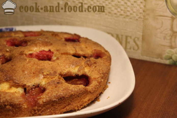 Plum kage med en recept New York Times - hvordan til at bage American Pie med blommer og kanel, med en trin for trin opskrift fotos