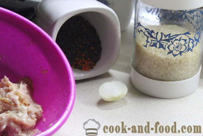 Pilaf med linser, ris og kylling kød - hvordan man laver kylling pilaf ris og linser, med en trin for trin opskrift fotos