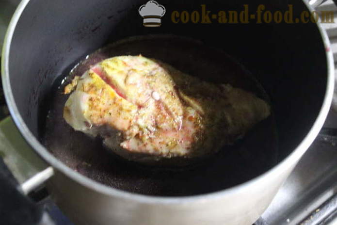 Saftig kyllingebryst bagt i ovnen med creme fraiche - hvordan at tilberede en lækker kyllingebryst, en trin for trin opskrift fotos