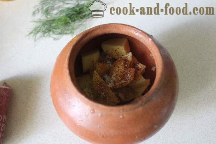 Kartofler i gryden i ovnen - som lækker bagte kartofler i potten, med et trin for trin opskrift billeder