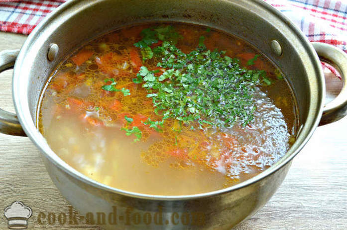 Suppe med dåse ærter og kål - hvordan man laver suppe med kål og ærter, en trin for trin opskrift fotos