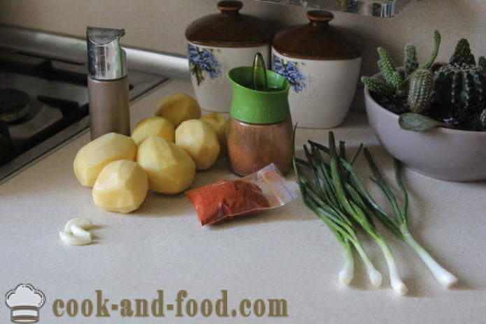 Kartofler med paprika og hvidløg - hvordan man kan tilberede lækre kartofler med paprika, en trin for trin opskrift fotos