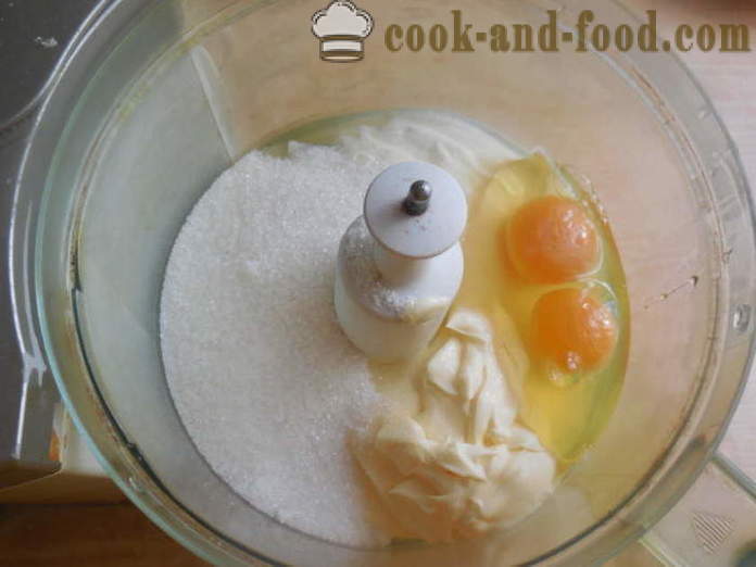 Enkel cupcake på mayonnaise og creme fraiche - hvordan til at bage en kage uden smør, en trin for trin opskrift fotos