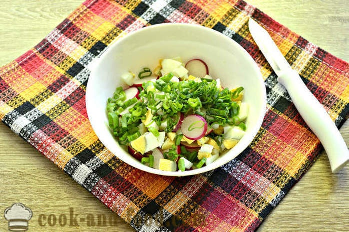 Salat med radiser og rabarber - hvordan man laver en salat af radise og rabarber, en trin for trin opskrift fotos