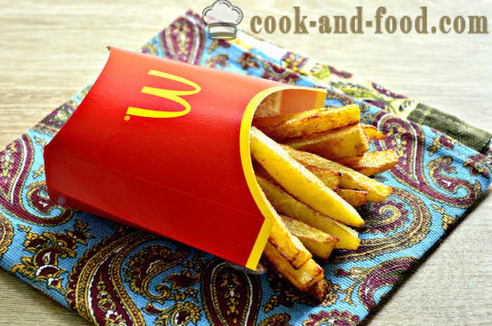 Pommes frites i McDonalds - hvordan man tilbereder pommes frites i panden, en trin for trin opskrift fotos
