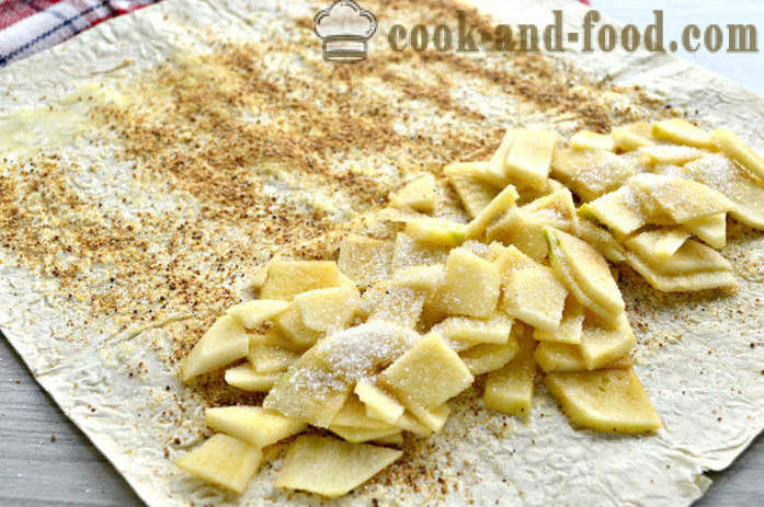 Apfelstrudel lavash - hvordan man laver strudel af pita i ovnen, med en trin for trin opskrift fotos