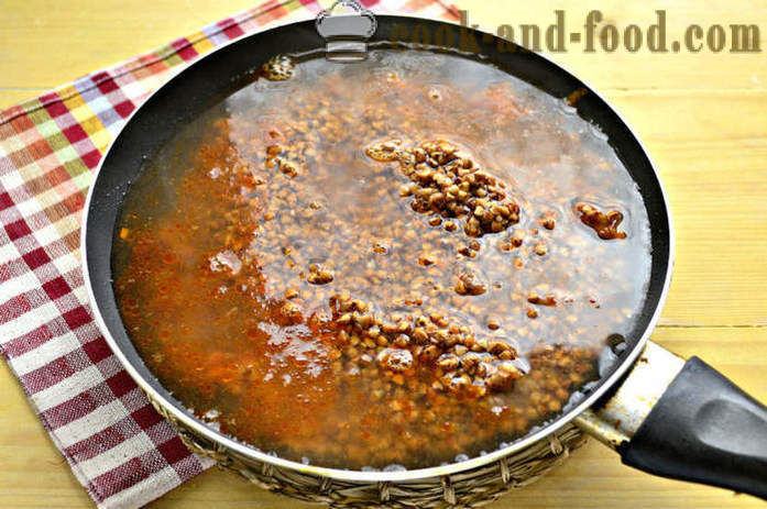 Lækker boghvede grød med kød på en stegepande - hvordan man kan tilberede boghvede grød med kød, en trin for trin opskrift fotos