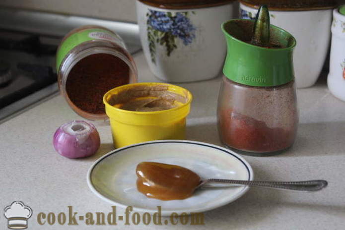 Honning sennep sauce til kylling eller ribben - hvordan man laver honning-sennep sauce til oksekød, en trin for trin opskrift fotos