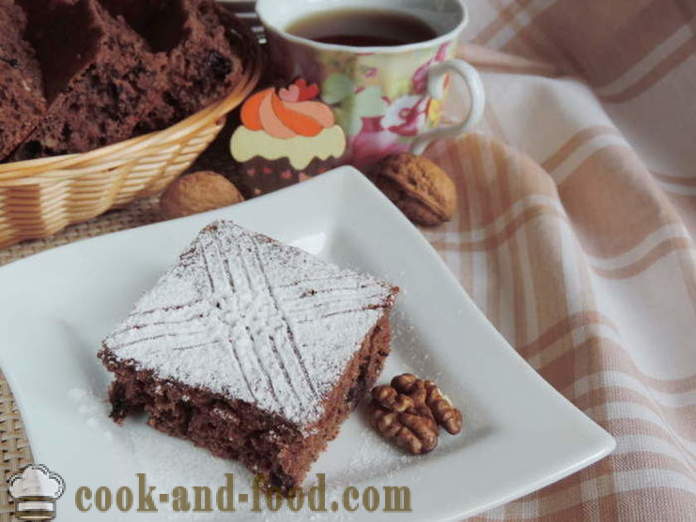 Blåbær kage med valnødder - hvordan man kan gøre blåbær tærte med nødder og kakao, med en trin for trin opskrift fotos