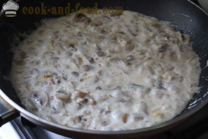 Cremet champignon sovs - hvordan man laver en champignon sauce med svampe, en trin for trin opskrift fotos