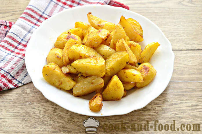 Bagte kartoffelskiver i ovnen med hvidløg og soya - både lækker bagte kartofler i ovnen, med et trin for trin opskrift billeder