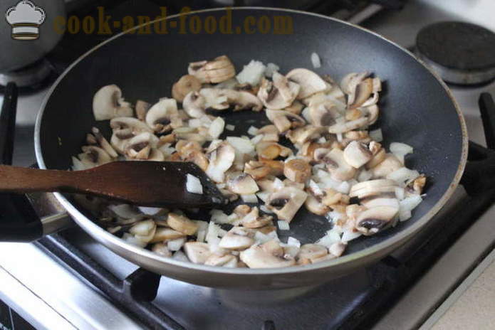 Fyldte pasta skaller med hakket champignon - hvordan man laver fyldte pasta skaller i ovnen, med en trin for trin opskrift fotos