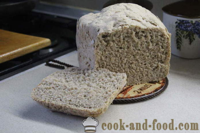 Rustik brød i bagemaskinen fra hele hvedemel rug og - hvordan man laver brød fra forskellige typer af mel i brød maker, en trin for trin opskrift fotos