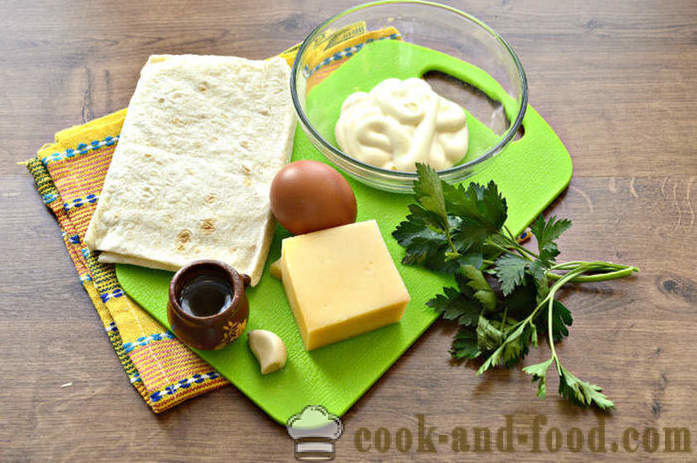 Kuverter af pita med ost og krydderurter - hvordan man laver kuverter fra lavash med ost, en trin for trin opskrift fotos