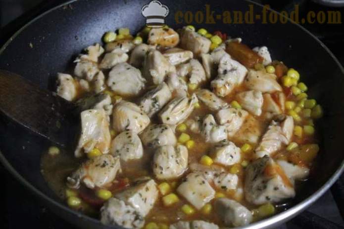 Kylling i kinesisk sursød sauce - hvordan man laver en kylling i kinesisk, en trin for trin opskrift fotos