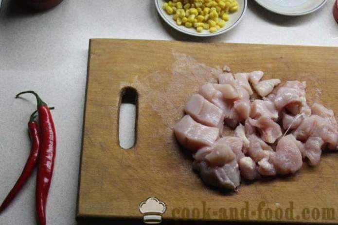 Kylling i kinesisk sursød sauce - hvordan man laver en kylling i kinesisk, en trin for trin opskrift fotos