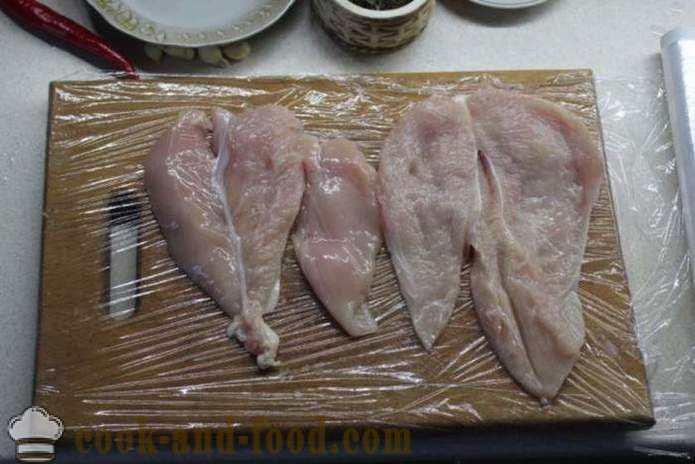 Hjemmelavet kylling roll i folie - hvordan man laver en kylling roll derhjemme, trin for trin opskrift fotos