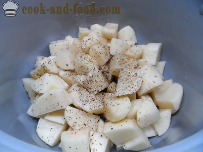 Velsmagende stegt med kartofler i ovnen - hvordan man laver en stege med kartofler, kød og svampe, en trin for trin opskrift fotos