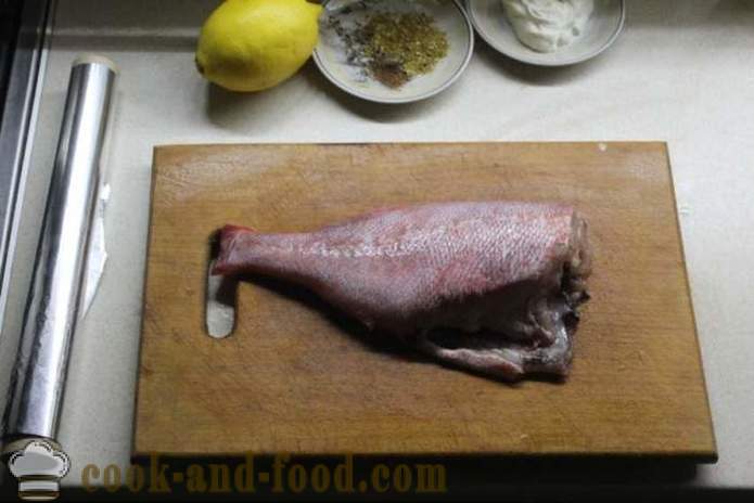 Sea bass i fløde sauce i ovnen - hvordan at tilberede en lækker havaborre i ovnen, med en trin for trin opskrift fotos