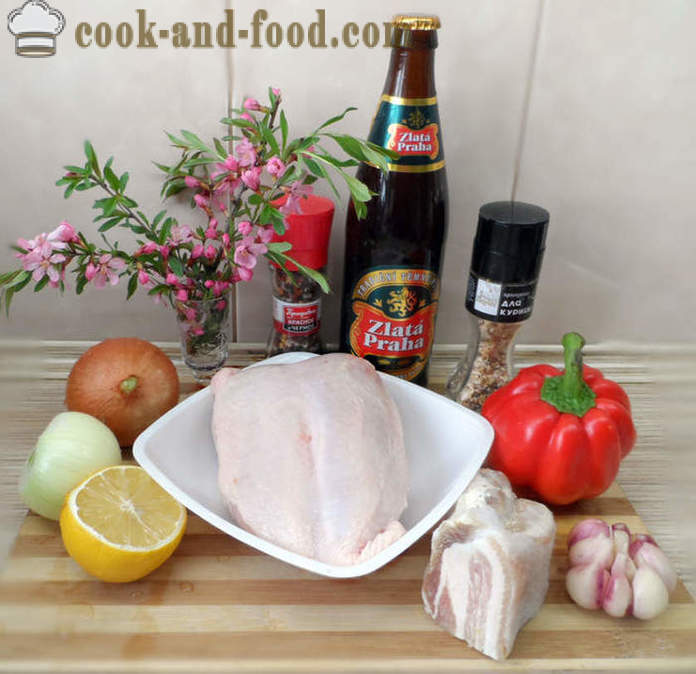 Spækkede bryst af kylling i øl - hvordan man tilbereder kyllingebryster i ovnen, med en trin for trin opskrift fotos