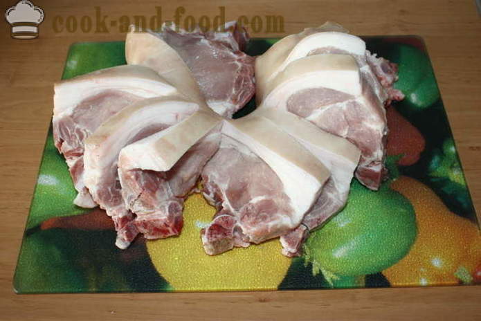 Bagte svinekød ribben med kartoflerne i ovnen - ligesom bagte kartofler med bacon, en trin for trin opskrift billeder