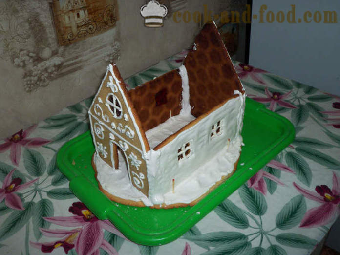 Gingerbread House - gradvist master class, hvordan til at bage en honningkager hus derhjemme, trin for trin opskrift fotos