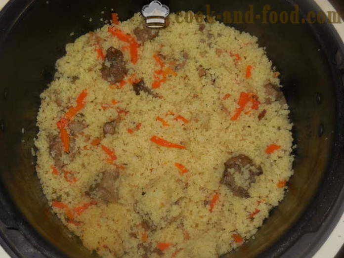 Couscous med lam i multivarka - hvordan man tilbereder couscous i multivarka med kød, en trin for trin opskrift fotos