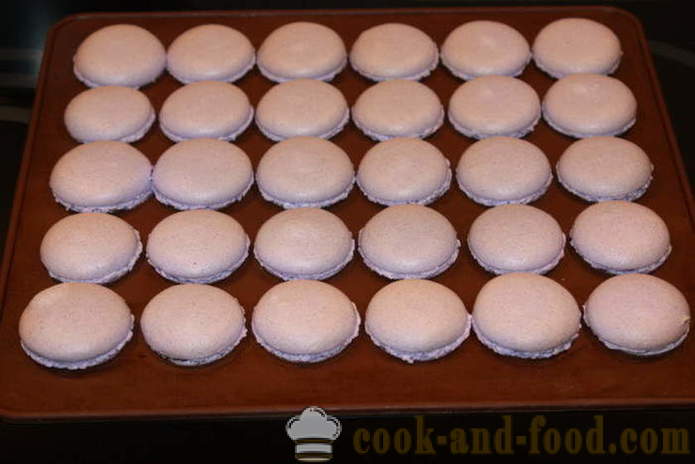 Cookies makarons smagfuldt lavendel - hvordan gør makarons derhjemme, skridt for skridt opskrift fotos
