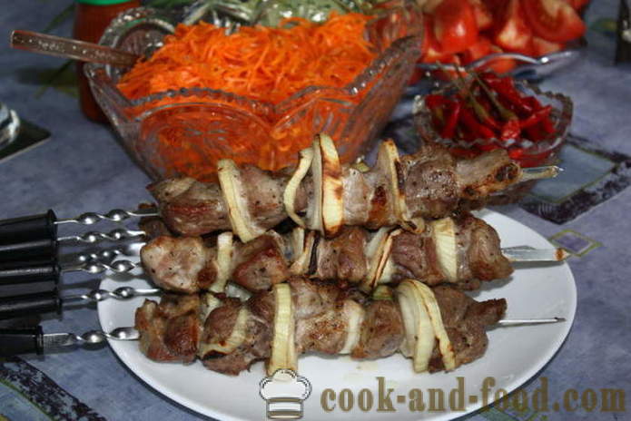 Kebab i elektroshashlychnitsy svinekød hals - hvordan man laver kebab i elektroshashlychnitsy, trin for trin opskrift fotos
