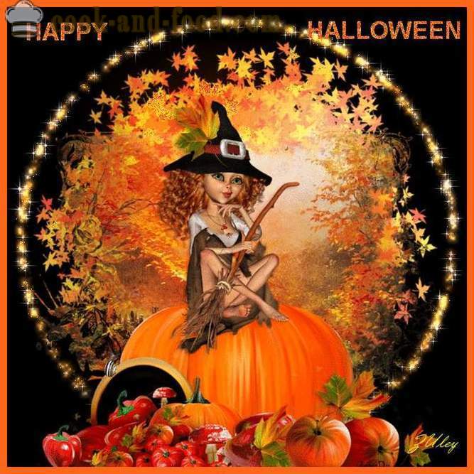 Skræmmende Halloween kort med eftermiddag - billeder og postkort til Halloween gratis