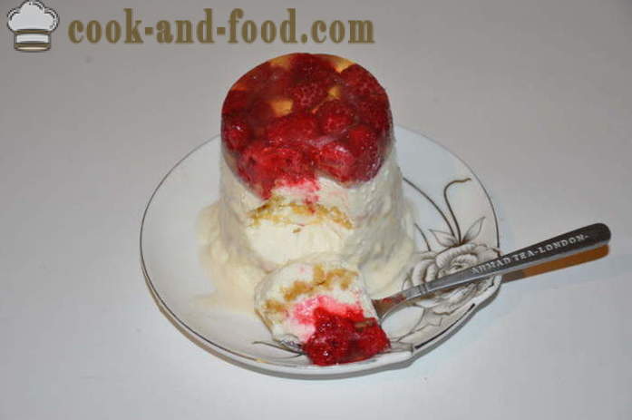 Curd dessert uden bagning - hvordan man laver cheesecake dessert med gelatine i hjemmet, trin for trin opskrift fotos