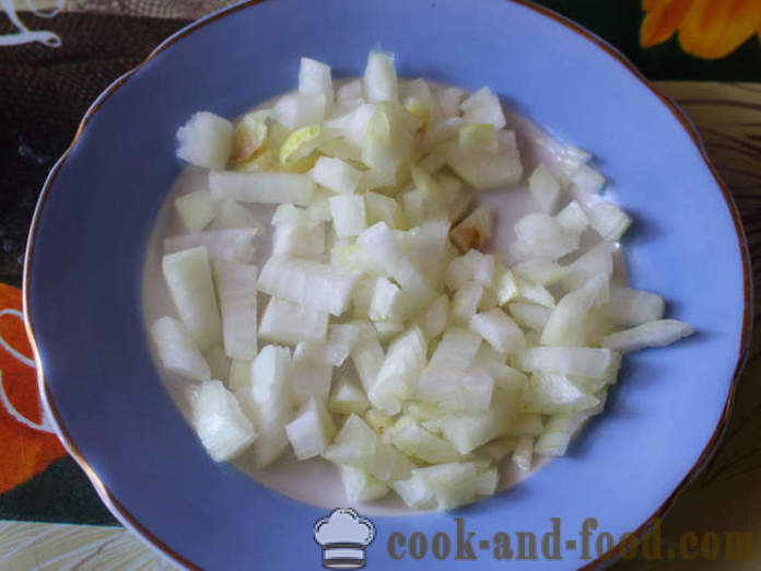 Aubergine salat med løg og mayonnaise - gerne yngel aubergine med mayonnaise, en trin for trin opskrift fotos