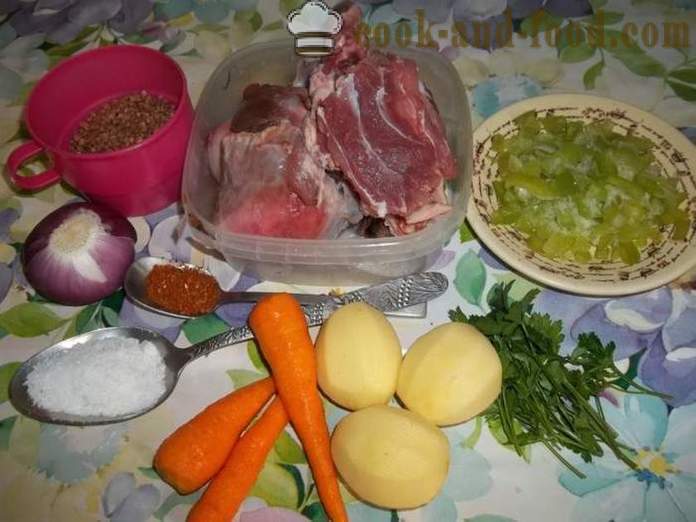 Boghvede suppe med oksekød - hvordan man kan tilberede boghvede suppe bouillon, en trin for trin opskrift fotos