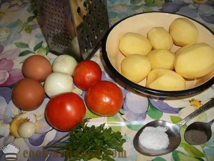 Pandekager lavet af kartofler med tomater - hvordan man laver kartoffel pandekager, med en trin for trin opskrift fotos