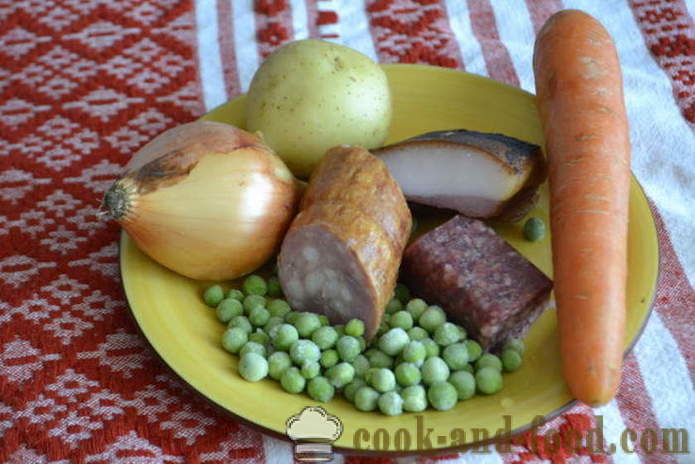Lækker grøntsagssuppe med røget kød - hvordan man laver grøntsagssuppe, en trin for trin opskrift fotos