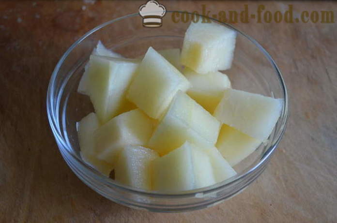 Is sorbet melon, fersken og banan - hvordan man laver en sorbet derhjemme, trin for trin opskrift fotos