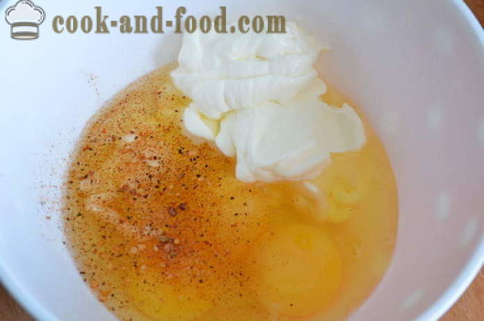 Omelet med blomkål i ovnen - hvor lækkert blomkål bages i ovnen, med en trin for trin opskrift fotos