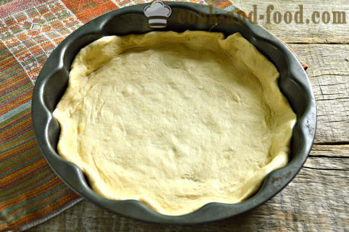 Lækker kage dækket med svampe og kål - Hvordan til at bage en tærte med kål og svampe i ovnen, med en trin for trin opskrift fotos