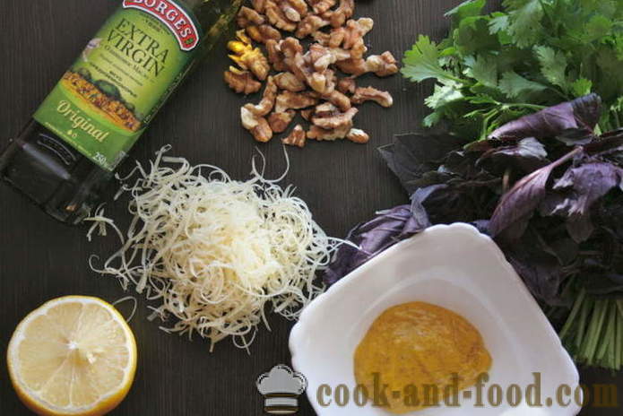 Hjemmelavet pesto sauce - hvordan man laver pesto hjemme, trin for trin opskrift fotos