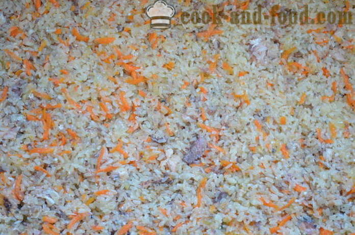 Lean fisk pilaf - hvordan at lave mad risotto med fisk på dåse, trin for trin opskrift fotos