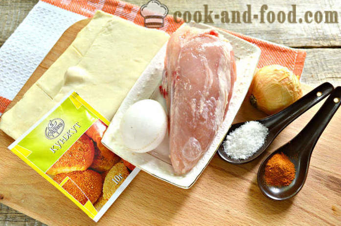 Hjem Samsa butterdej med kylling - hvordan man forbereder en lagdelt samsa med kylling, en trin for trin opskrift fotos