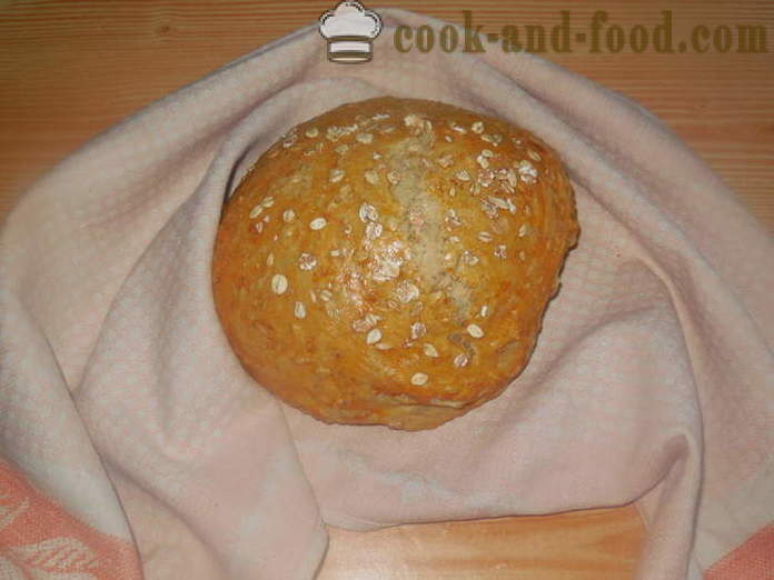 Hjemmebagt brød med havregryn på vandet - hvordan til at bage havregryn brød i ovnen, med en trin for trin opskrift fotos