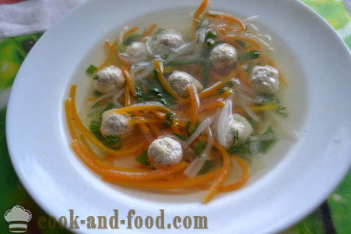 Koreansk suppe med nudler og kødboller - hvordan man laver koreansk suppe opskrift med fotos poshagovіy